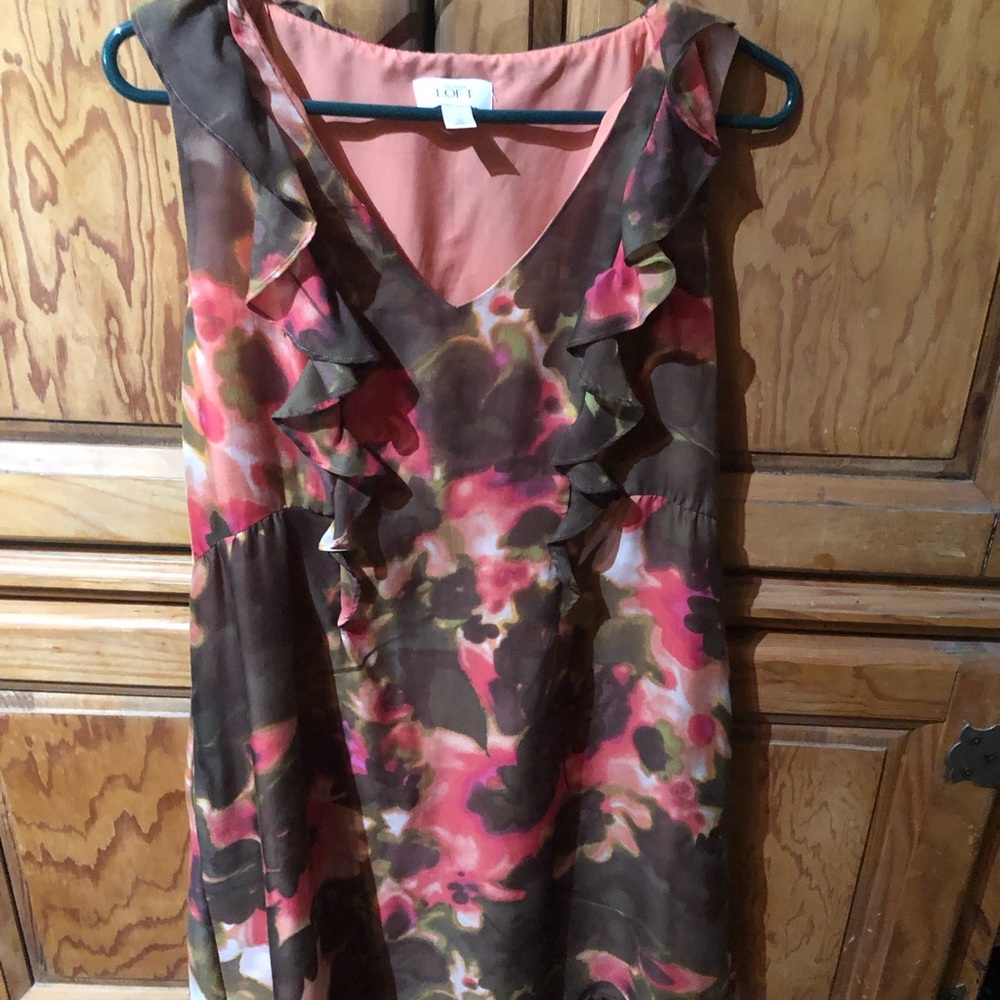 LOFT Pink Sleeveless V-Neck Sundress for Weddings